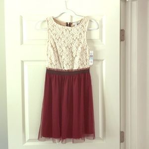 Adorable lace/tool skirt dress